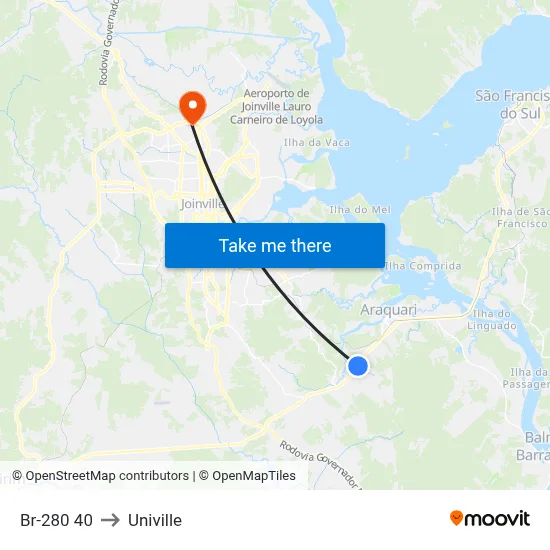 Br-280 40 to Univille map