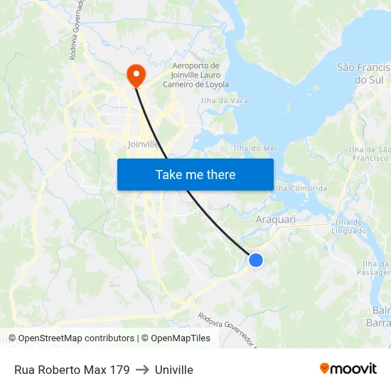 Rua Roberto Max 179 to Univille map