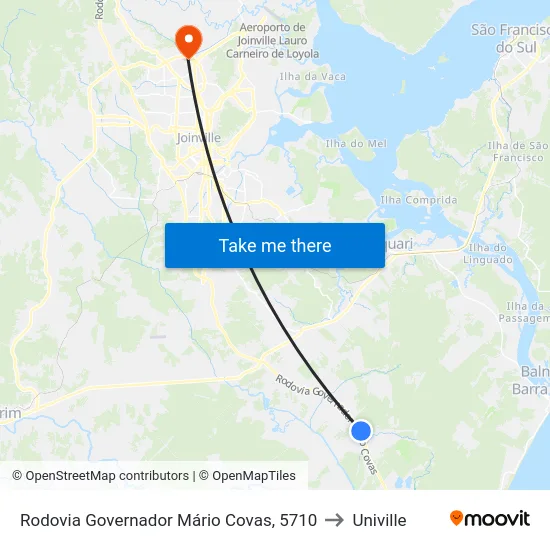 Rodovia Governador Mário Covas, 5710 to Univille map