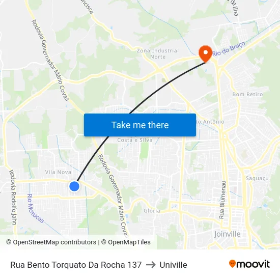 Rua Bento Torquato Da Rocha 137 to Univille map