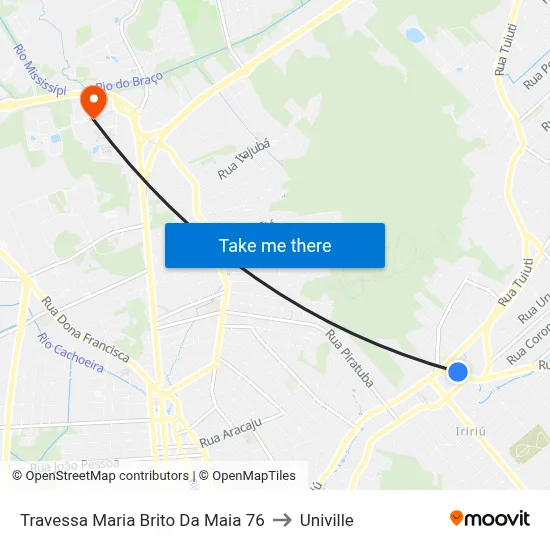 Travessa Maria Brito Da Maia 76 to Univille map