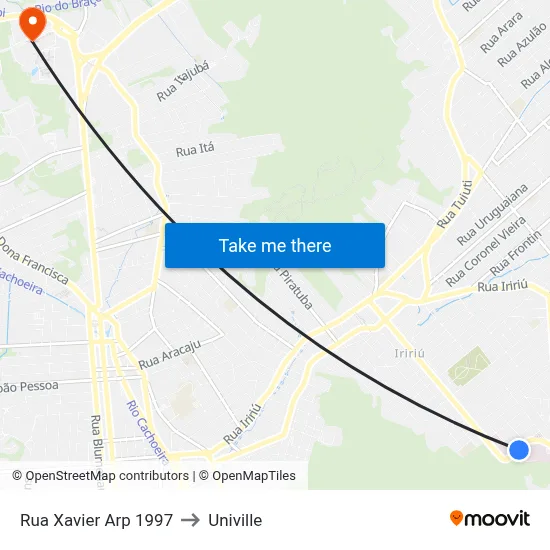 Rua Xavier Arp 1997 to Univille map