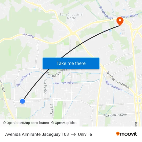 Avenida Almirante Jaceguay 103 to Univille map