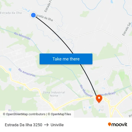 Estrada Da Ilha 3250 to Univille map
