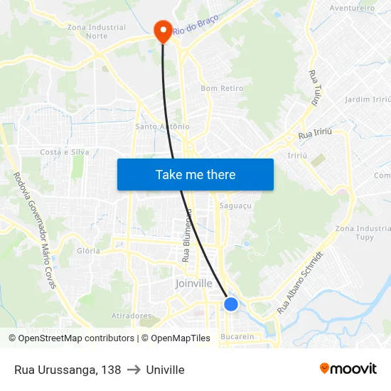 Rua Urussanga, 138 to Univille map