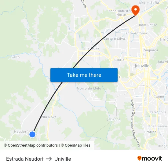 Estrada Neudorf to Univille map