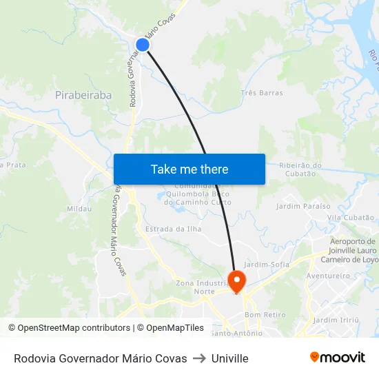 Rodovia Governador Mário Covas to Univille map