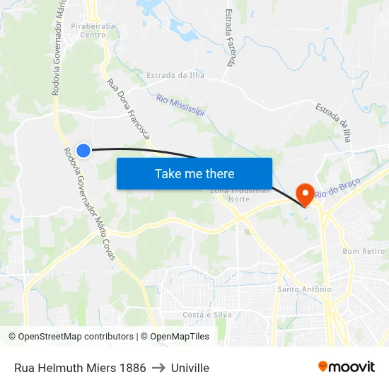 Rua Helmuth Miers 1886 to Univille map