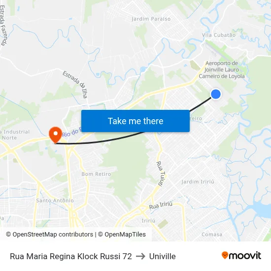 Rua Maria Regina Klock Russi 72 to Univille map