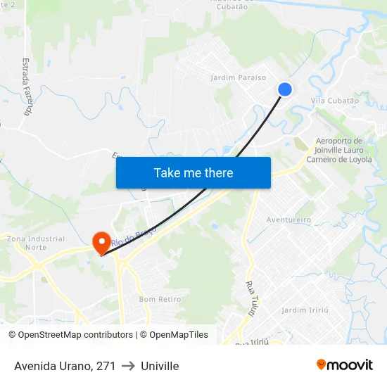 Avenida Urano, 271 to Univille map