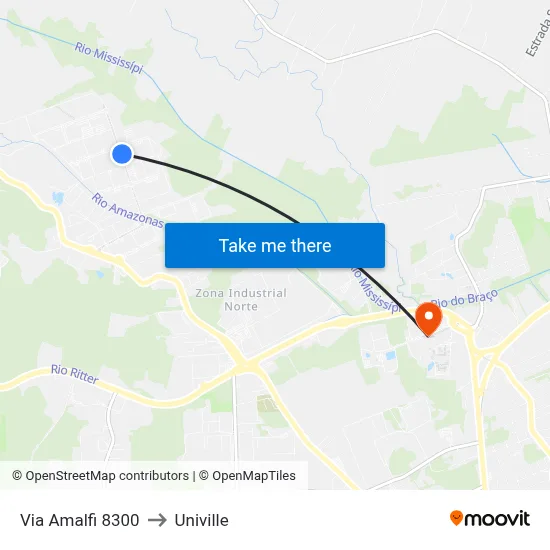 Via Amalfi 8300 to Univille map