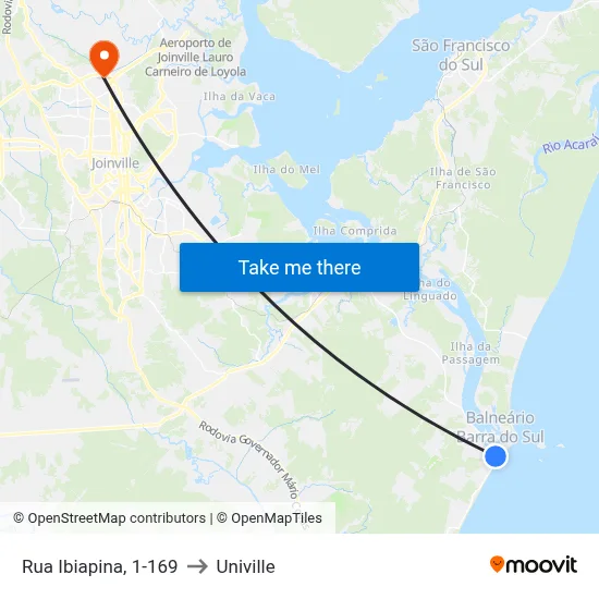 Rua Ibiapina, 1-169 to Univille map