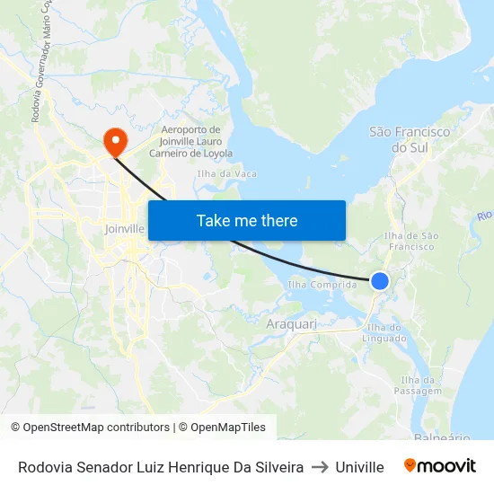 Rodovia Senador Luiz Henrique Da Silveira to Univille map