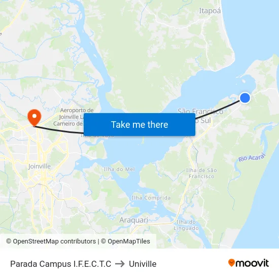 Parada Campus I.F.E.C.T.C to Univille map