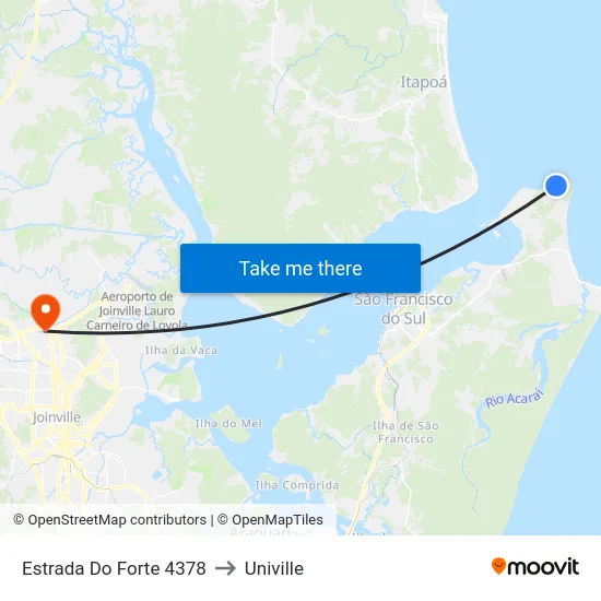 Estrada Do Forte 4378 to Univille map