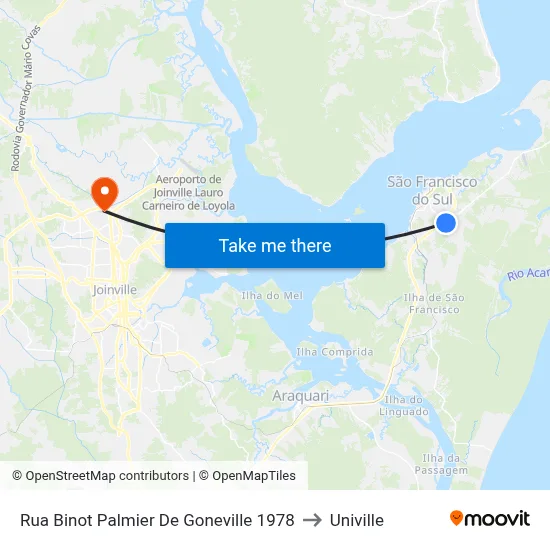 Rua Binot Palmier De Goneville 1978 to Univille map