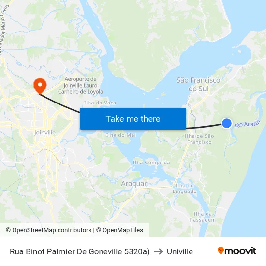 Rua Binot Palmier De Goneville 5320a) to Univille map