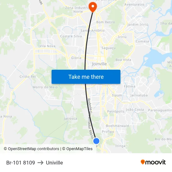 Br-101 8109 to Univille map