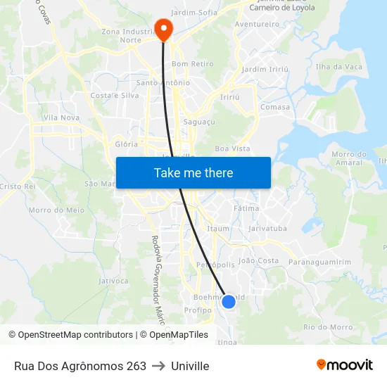 Rua Dos Agrônomos 263 to Univille map
