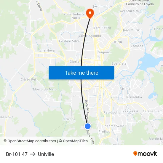 Br-101 47 to Univille map