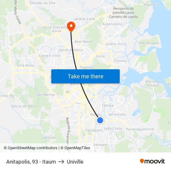 Anitapolis, 93 - Itaum to Univille map