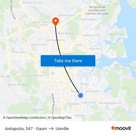 Anitapolis, 347 - Itaum to Univille map