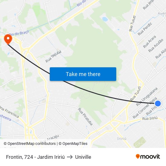 Frontin, 724 - Jardim Iririú to Univille map