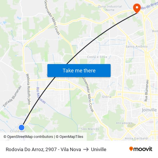 Rodovia Do Arroz, 2907 - Vila Nova to Univille map