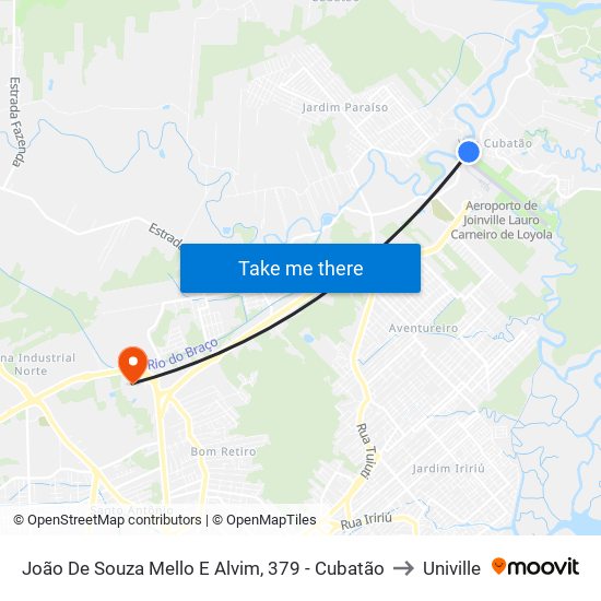 João De Souza Mello E Alvim, 379 - Cubatão to Univille map