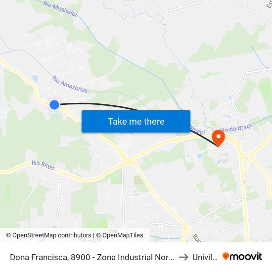 Dona Francisca, 8900 - Zona Industrial Norte to Univille map