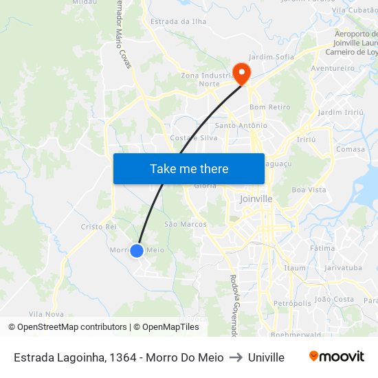 Estrada Lagoinha, 1364 - Morro Do Meio to Univille map