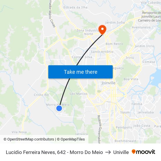 Lucídio Ferreira Neves, 642 - Morro Do Meio to Univille map