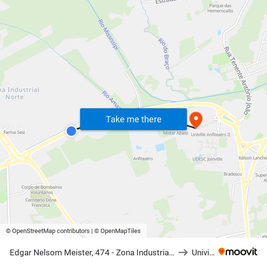 Edgar Nelsom Meister, 474 - Zona Industrial Norte to Univille map