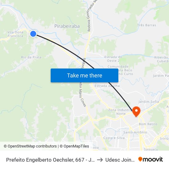 Prefeito Engelberto Oechsler, 667 - Joinville to Udesc Joinville map