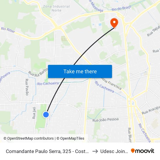 Comandante Paulo Serra, 325 - Costa E Silva to Udesc Joinville map