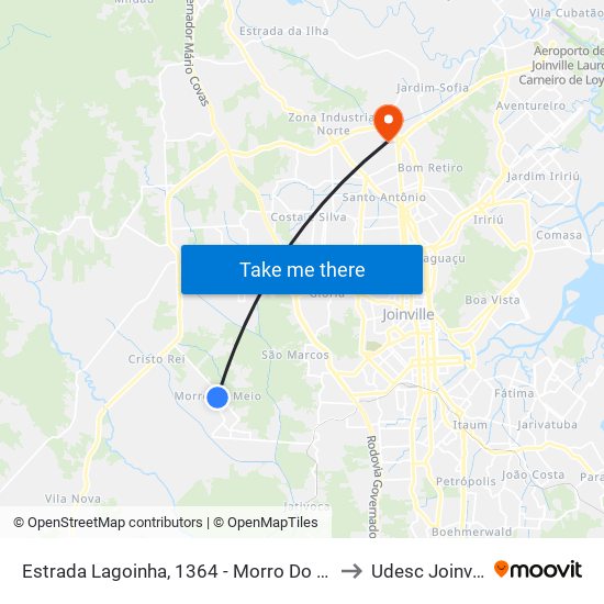 Estrada Lagoinha, 1364 - Morro Do Meio to Udesc Joinville map