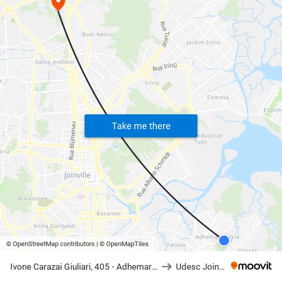 Ivone Carazai Giuliari, 405 - Adhemar Garcia to Udesc Joinville map