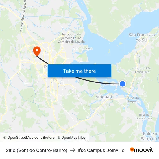 Sítio (Sentido Centro/Bairro) to Ifsc Campus Joinville map