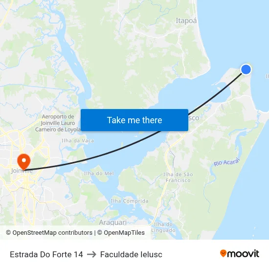 Estrada Do Forte 14 to Faculdade Ielusc map