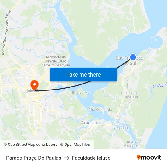 Parada Praça Do Paulas to Faculdade Ielusc map