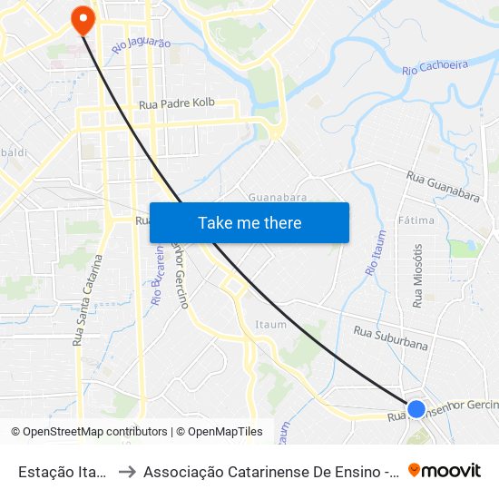 Estação Itaum to Associação Catarinense De Ensino - Ace map
