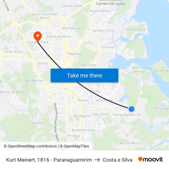 Kurt Meinert, 1816 - Paranaguamirim to Costa e Silva map