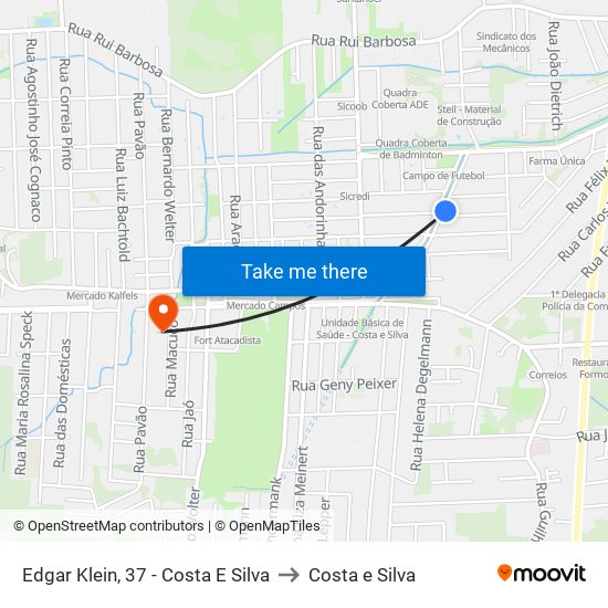 Edgar Klein, 37 - Costa E Silva to Costa e Silva map