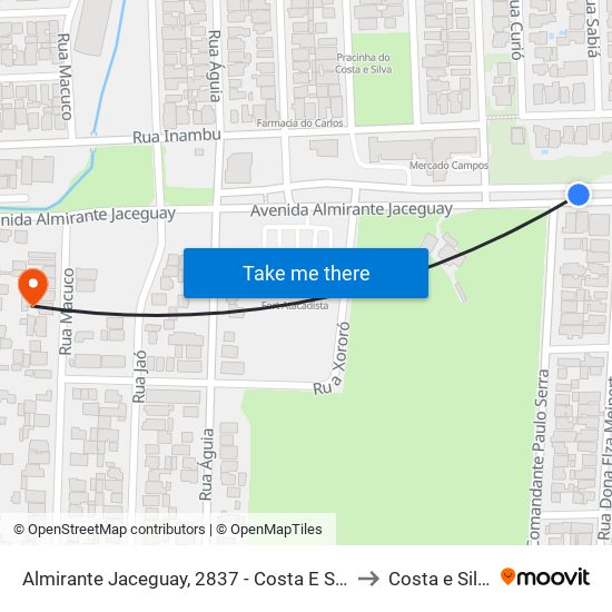Almirante Jaceguay, 2837 - Costa E Silva to Costa e Silva map