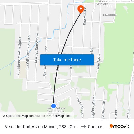 Vereador Kurt Alvino Monich, 283 - Costa E Silva to Costa e Silva map