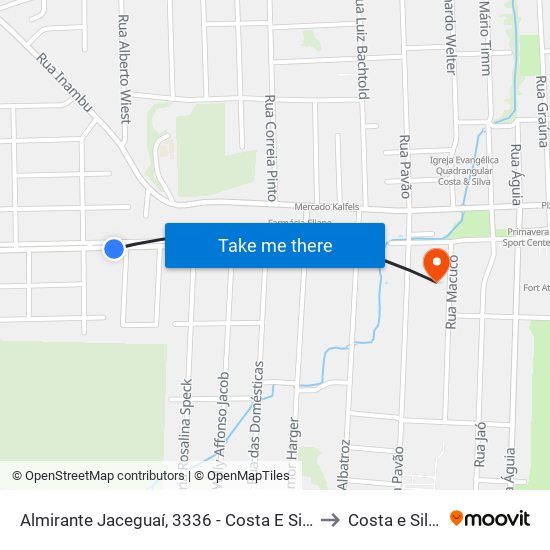 Almirante Jaceguaí, 3336 - Costa E Silva to Costa e Silva map