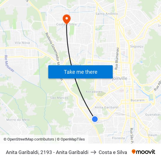 Anita Garibaldi, 2193 - Anita Garibaldi to Costa e Silva map