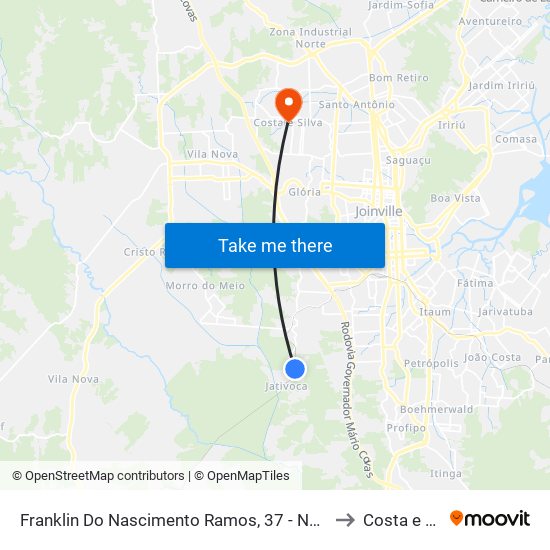 Franklin Do Nascimento Ramos, 37 - Nova Brasília to Costa e Silva map