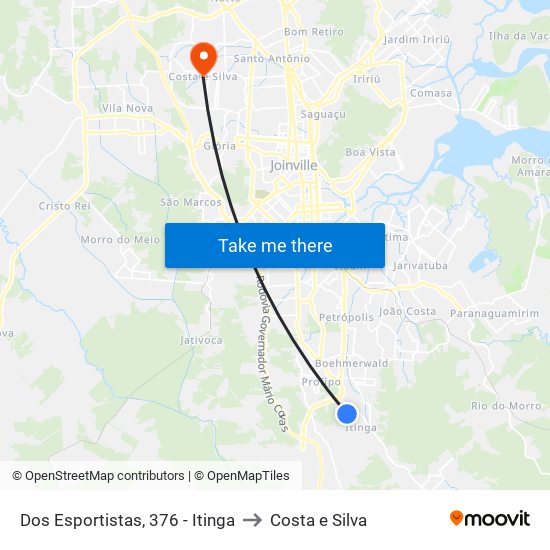 Dos Esportistas, 376 - Itinga to Costa e Silva map