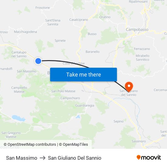 San Massimo to San Giuliano Del Sannio map
